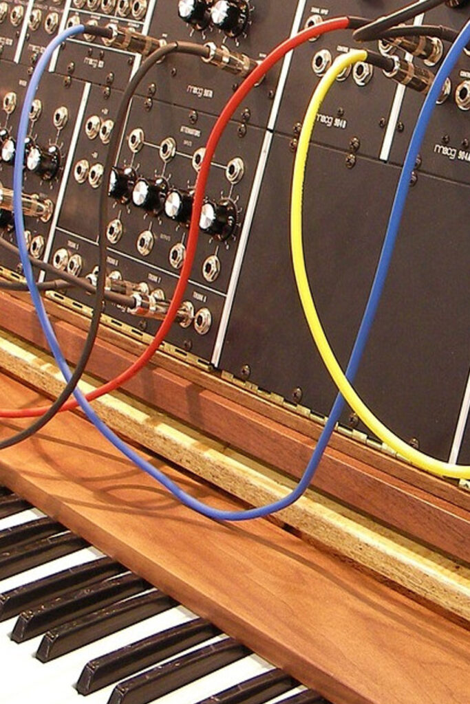 modular synth close up